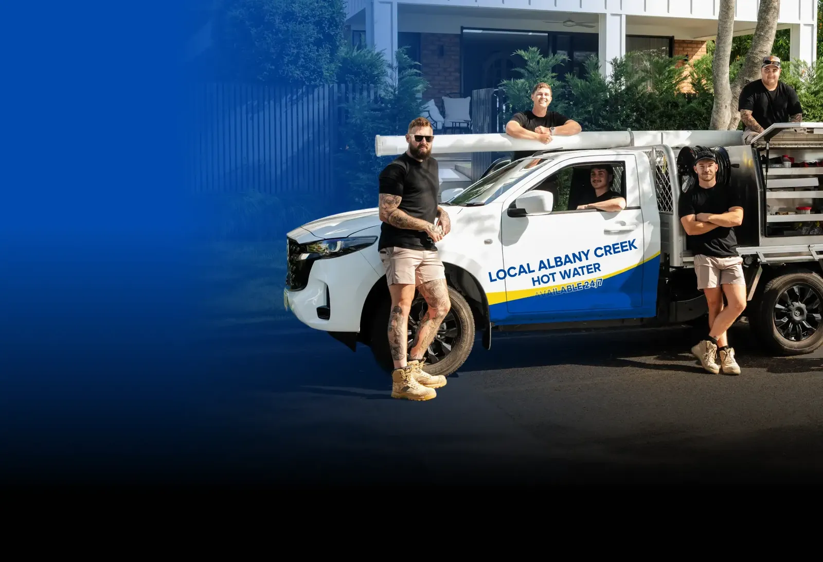 Local Albany Creek Hot Water team with the ute